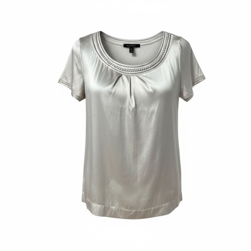 No man’s land Dutch -Italian silk silver shimmering blouse 14 NWT quiet luxury